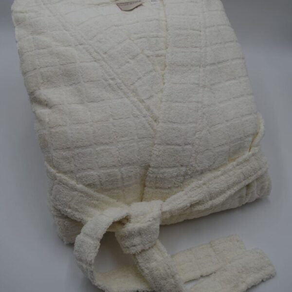Peignoir GRANDE TAILLE Carreaux Beige