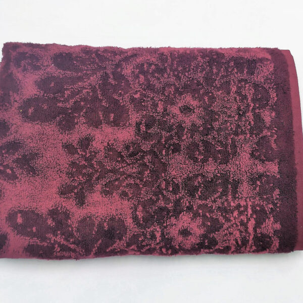 Drap de douche Fleurs lie de vin