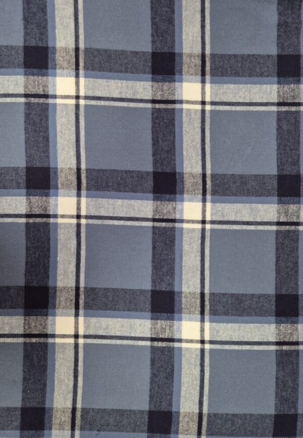 Drap, housse couette flanelle Ecossais bleu nuit – Image 2