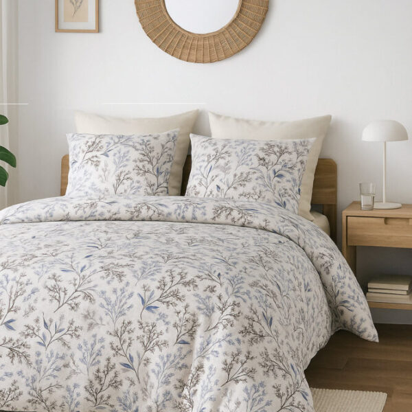 Drap, housse couette flanelle Floraison douce