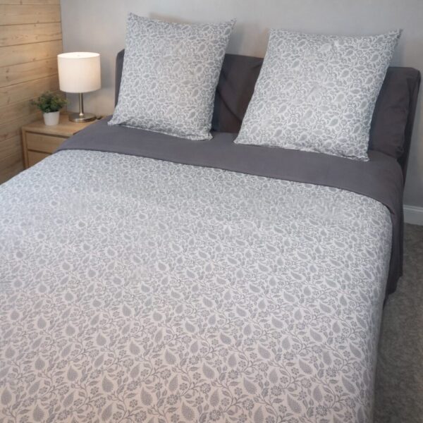 Drap, housse couette flanelle Botanica Gris