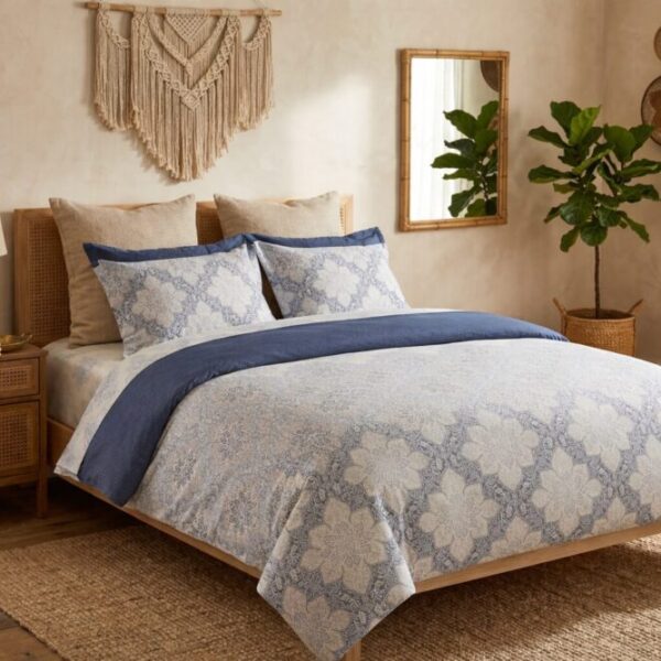 Housse de couette Bleu Bohème